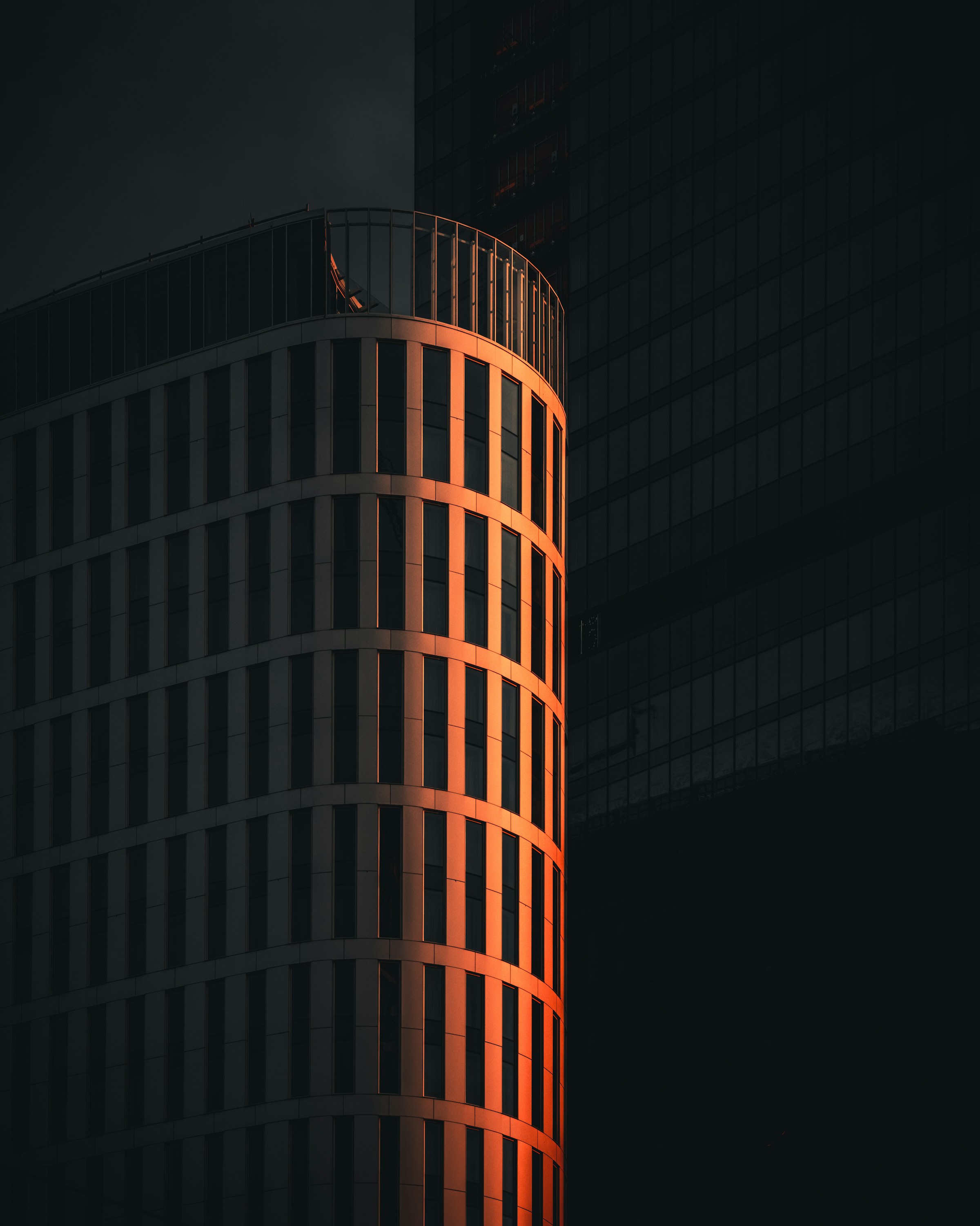 Architecture in warm night light